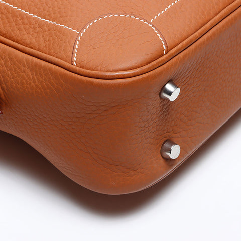 HERMES ◽️J stamp 2006 Taurillon Clemence Omnibus PM Handbag Brown WS14286