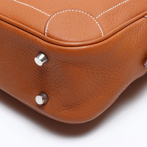 HERMES ◽️J stamp 2006 Taurillon Clemence Omnibus PM Handbag Brown WS14286