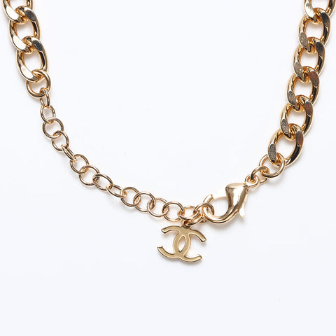 シャネル CHANEL C24C 2024 ロゴ ラインストーン チョーカー ローラスケート ネックレス ゴールド WS14291