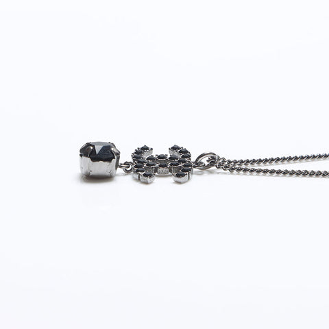 CHANEL B18S COCO Mark Drop 2018 Necklace Silver WS14298
