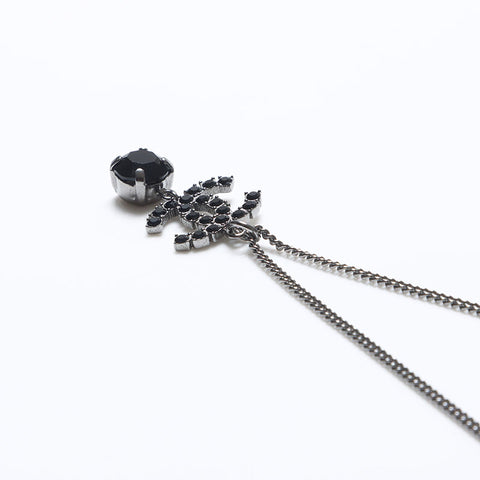 CHANEL B18S COCO Mark Drop 2018 Necklace Silver WS14298