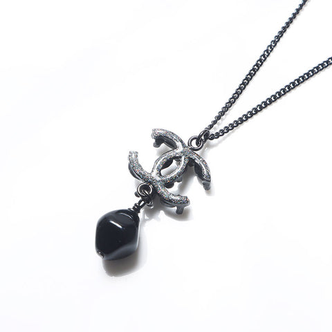 CHANEL B12A COCO Mark 2012 Necklace Silver WS14299