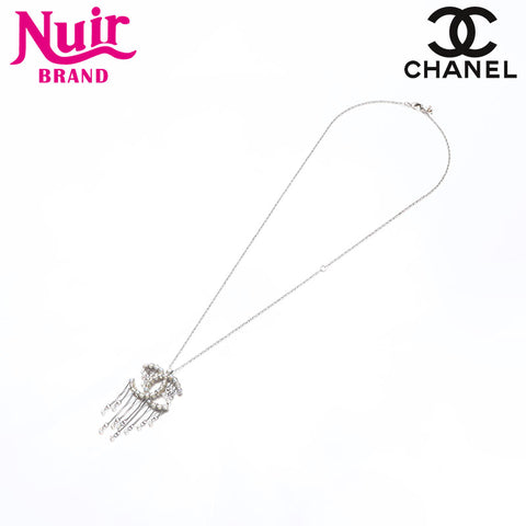 CHANEL A18S 2018 COCO Mark Necklace Silver WS14300