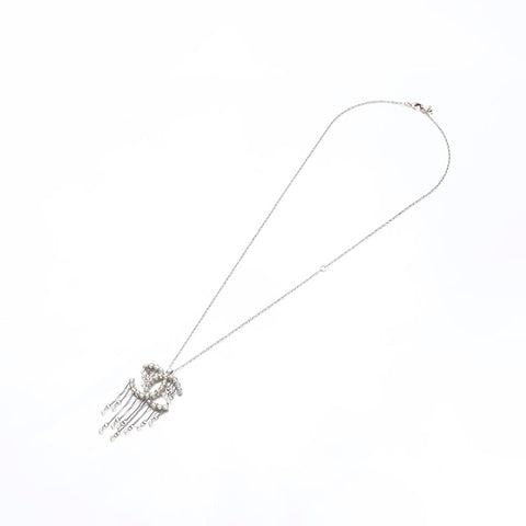 CHANEL A18S 2018 COCO Mark Necklace Silver WS14300