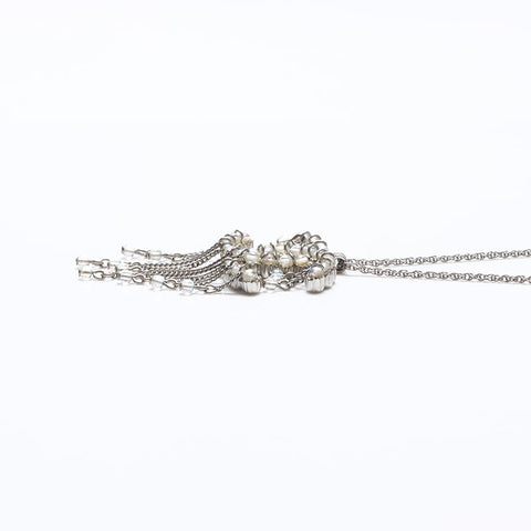 CHANEL A18S 2018 COCO Mark Necklace Silver WS14300