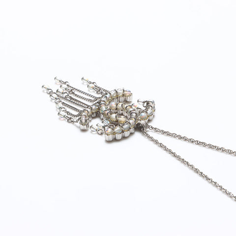 CHANEL A18S 2018 COCO Mark Necklace Silver WS14300