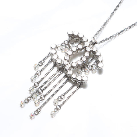 CHANEL A18S 2018 COCO Mark Necklace Silver WS14300