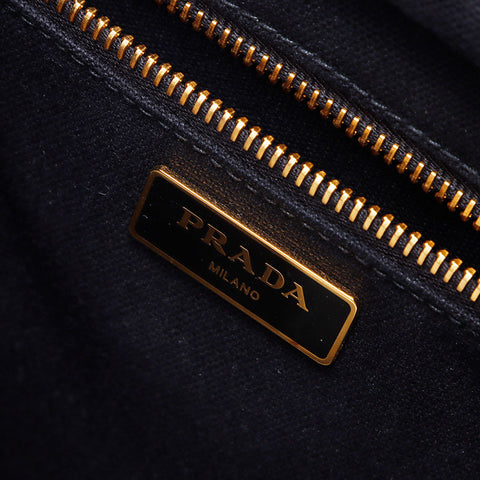 プラダ PRADA フラワー カゴバッグ ハンドバッグ ブラック WS14302