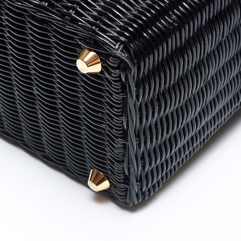 プラダ PRADA フラワー カゴバッグ ハンドバッグ ブラック WS14302
