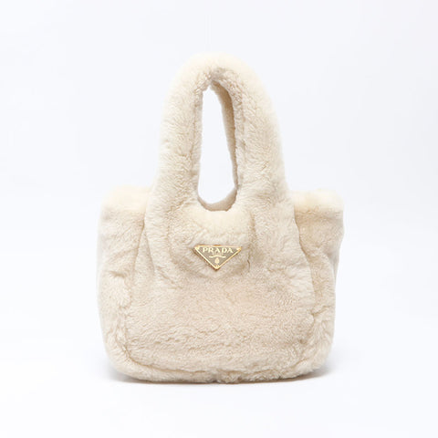 PRADA Sheepfur Mini Handbag beige WS14304
