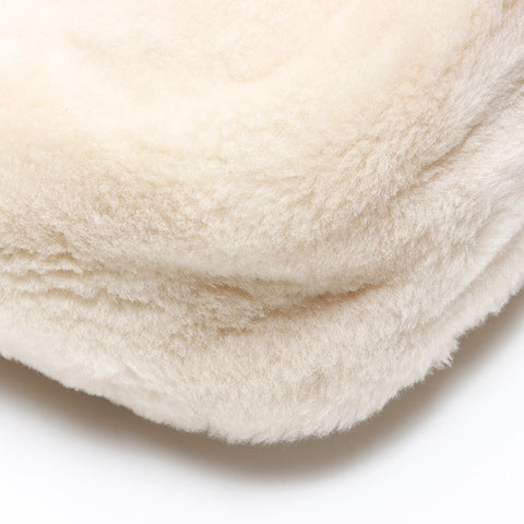 PRADA Mini sac à main en fourrure de mouton beige WS14304