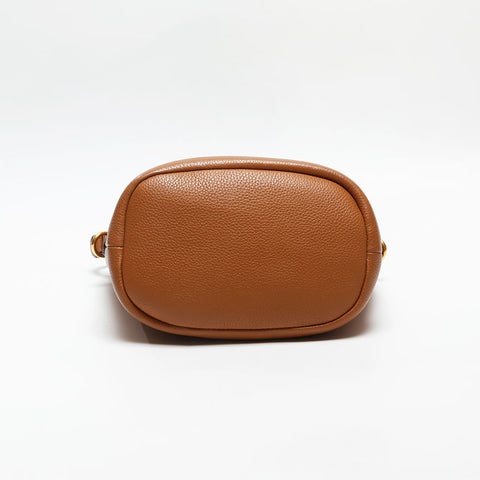 プラダ PRADA 巾着 レザー 2way ヴィッテロダイノ ショルダーバッグ ブラウン WS14307