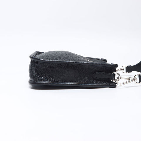 PRADA Vitello Dino Leather Logo Small Shoulder Bag black WS14308