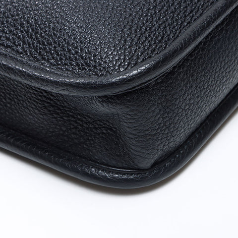 PRADA Vitello Dino Leather Logo Small Shoulder Bag black WS14308