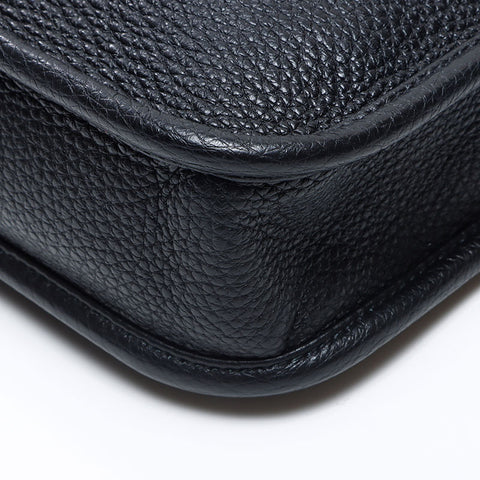 PRADA Vitello Dino Leather Logo Small Shoulder Bag black WS14308