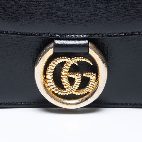 グッチ GUCCI ロゴ レザー ショルダーバッグ ブラック WS14309