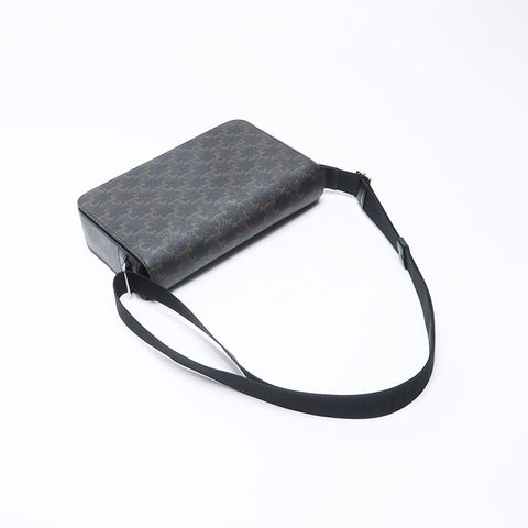 CELINE Flap Triomphe Shoulder Bag Brown WS14310