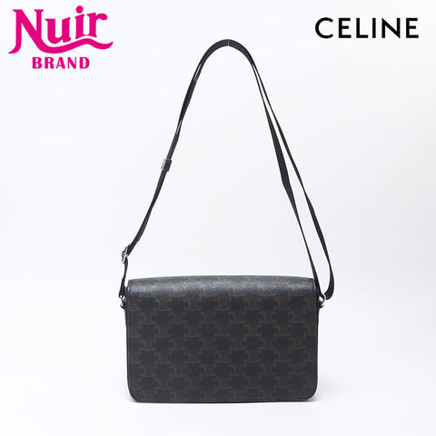 CELINE Flap Triomphe Shoulder Bag Brown WS14310