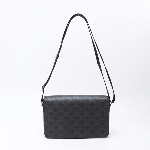 CELINE Flap Triomphe Shoulder Bag Brown WS14310