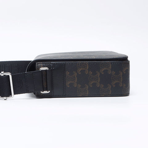 CELINE Flap Triomphe Shoulder Bag Brown WS14310