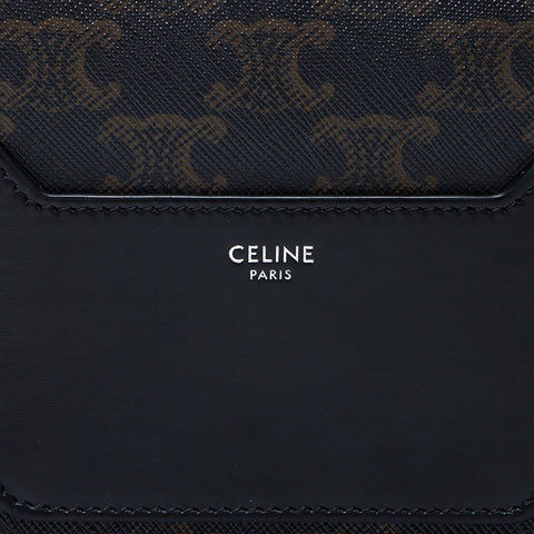 CELINE Flap Triomphe Shoulder Bag Brown WS14310