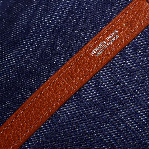 エルメス HERMES ◽️L刻印 2015年 ガーデンパーティトートバッグ ハンドバッグ ネイビー WS14312