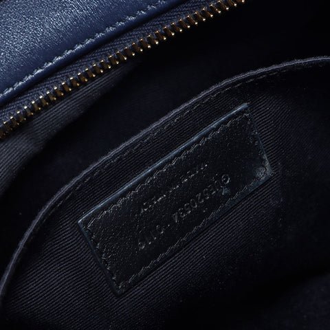 YVES SAINT LAURENT Luu Leather Camera Bag Shoulder Bag Navy WS14322