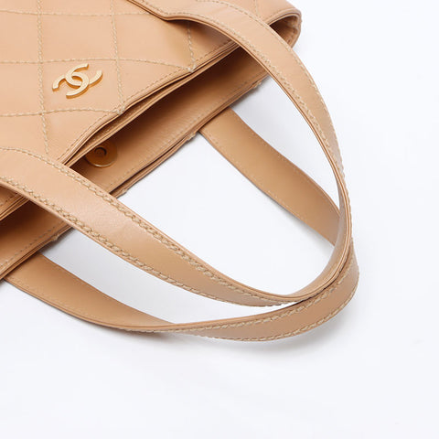 CHANEL No. 9 2004-2005 Wild Stitch Lambskin Handbag beige WS14324