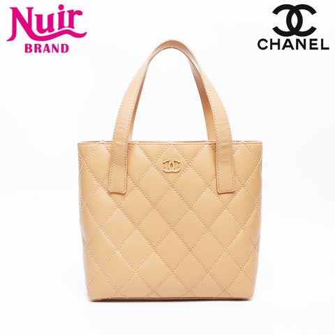 CHANEL No. 9 2004-2005 Wild Stitch Lambskin Handbag beige WS14324