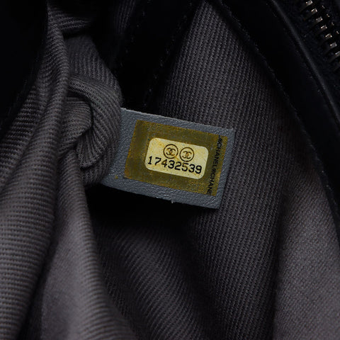CHANEL 17th 2012-2013 Gunmetal Chain Wild Stitch Shoulder Bag black WS14325