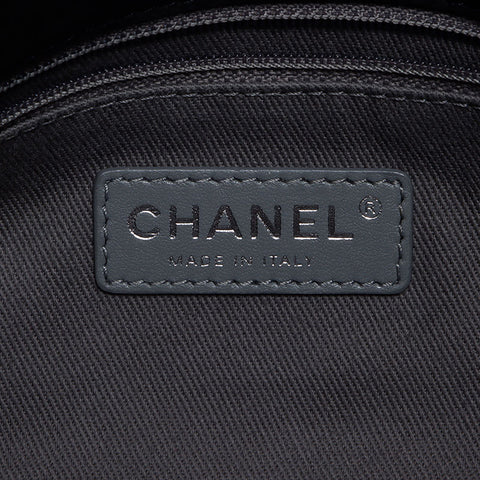 CHANEL 17th 2012-2013 Gunmetal Chain Wild Stitch Shoulder Bag black WS14325
