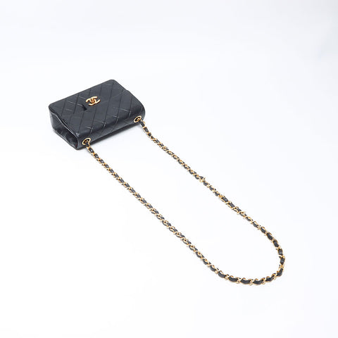 シャネル CHANEL ミニマトラッセ チェーン 1番台 1989-1991年 ラムスキン ショルダーバッグ ブラック WS14326