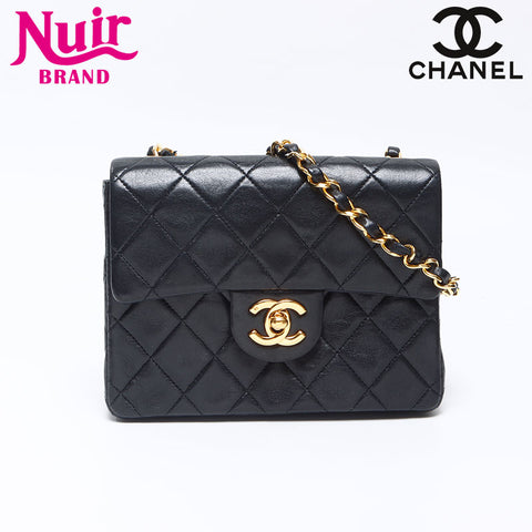 シャネル CHANEL ミニマトラッセ チェーン 1番台 1989-1991年 ラムスキン ショルダーバッグ ブラック WS14326