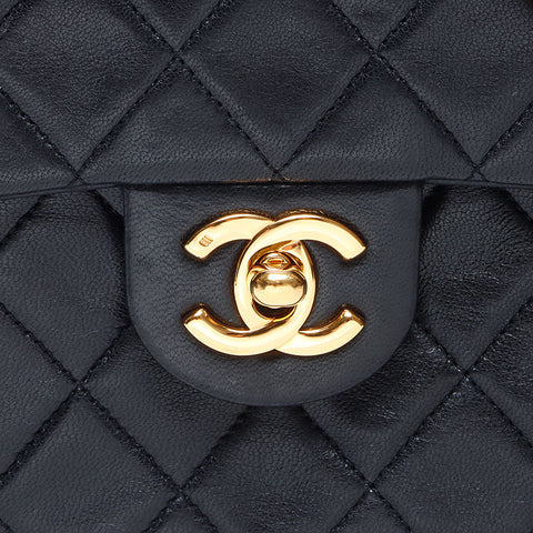 シャネル CHANEL ミニマトラッセ チェーン 1番台 1989-1991年 ラムスキン ショルダーバッグ ブラック WS14326