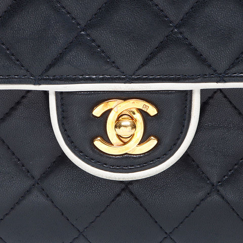 シャネル CHANEL ミニマトラッセ ラムスキン 1番台 1989-1991 チェーン ショルダーバッグ ブラック WS14329