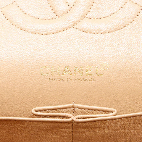 CHANEL No. 7 Caviar Skin 9.8" Matelasse 2002-2003 Shoulder Bag beige WS14332