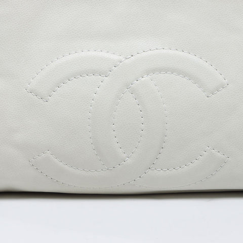 シャネル CHANEL タイムレス チェーン ココマーク キャビアスキン 12番台 2008-2009 ショルダーバッグ ホワイト WS14333
