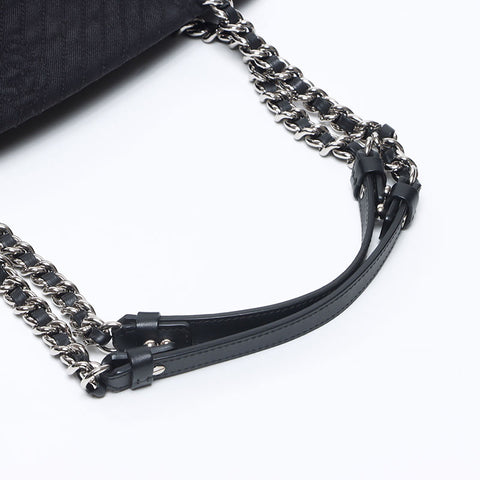CHANEL No. 16 2012 Canvas Chain COCO Mark Shoulder Bag black WS14334