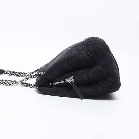 CHANEL No. 16 2012 Canvas Chain COCO Mark Shoulder Bag black WS14334