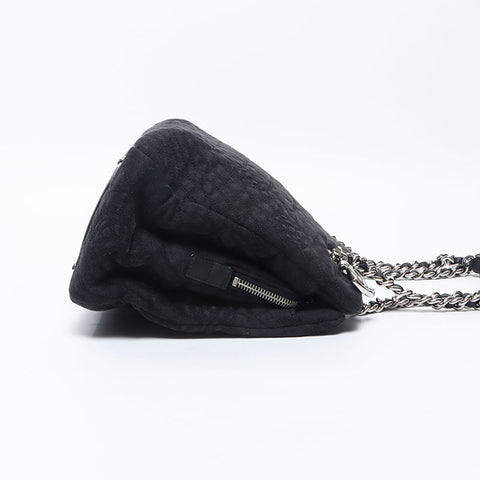 CHANEL No. 16 2012 Canvas Chain COCO Mark Shoulder Bag black WS14334