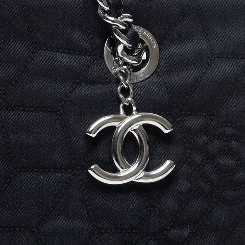 CHANEL No. 16 2012 Canvas Chain COCO Mark Shoulder Bag black WS14334