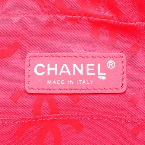 CHANEL Cambon Line Lambskin Turnlock No. 9 2004-2005 Shoulder Bag white WS14335