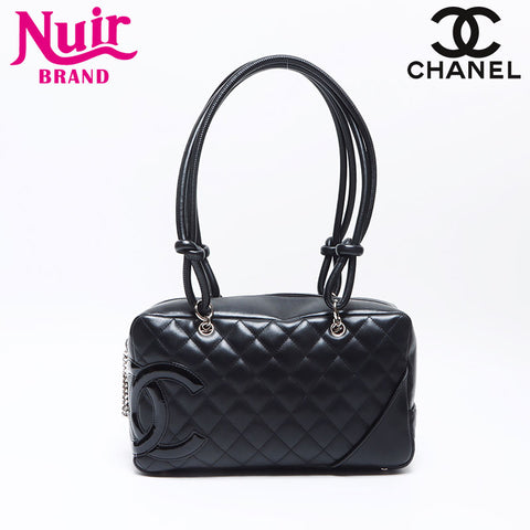 CHANEL 10 series 2005-2006 Cambon Line Boston Shoulder Bag black WS14336