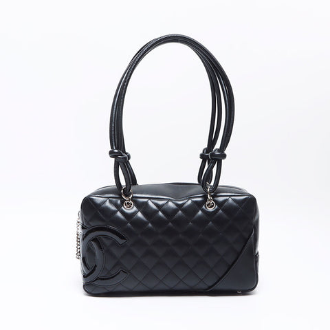 CHANEL 10 series 2005-2006 Cambon Line Boston Shoulder Bag black WS14336