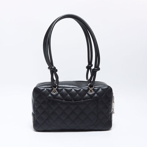 CHANEL 10 series 2005-2006 Cambon Line Boston Shoulder Bag black WS14336