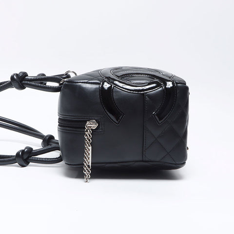 CHANEL 10 series 2005-2006 Cambon Line Boston Shoulder Bag black WS14336