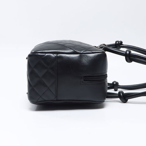 CHANEL 10 series 2005-2006 Cambon Line Boston Shoulder Bag black WS14336