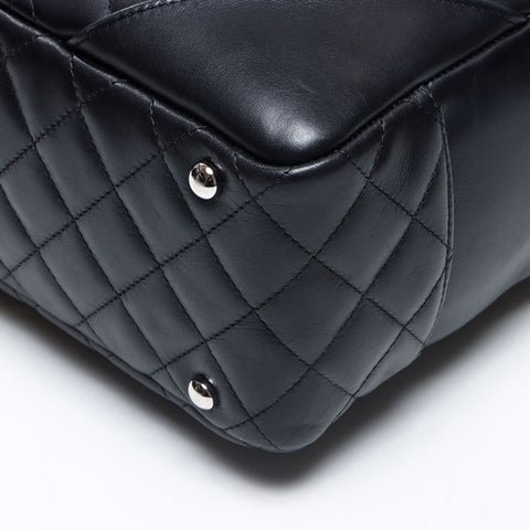 CHANEL 10 series 2005-2006 Cambon Line Boston Shoulder Bag black WS14336