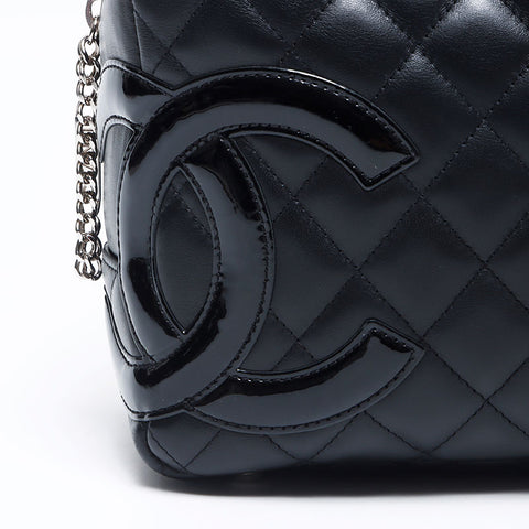 CHANEL 10 series 2005-2006 Cambon Line Boston Shoulder Bag black WS14336