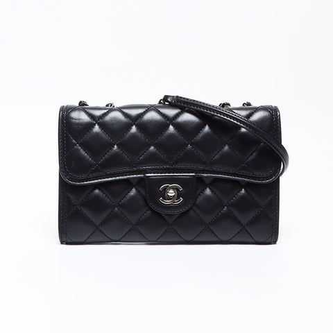CHANEL Matelasse Gunmetal 18th series 2013-2024 Shoulder Bag black WS14341